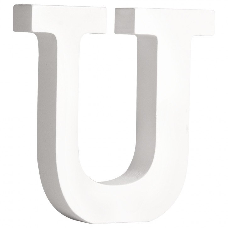MDF- Buchstabe U, weiß, 11cm, Stärke 2cm