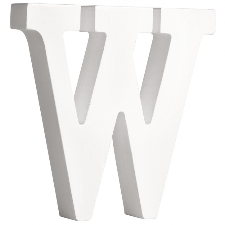 MDF- Buchstabe W, weiß, 11cm, Stärke 2cm