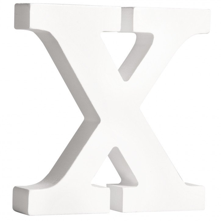 MDF- Buchstabe X, weiß, 11cm, Stärke 2cm