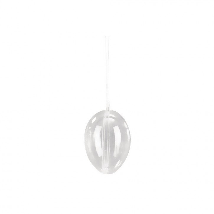 Plastik-Ei, 2tlg., 10cm ø kristall