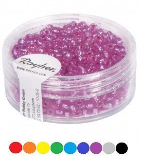 Rocailles, 2,6mm, mit Silbereinzug, Dose 16g