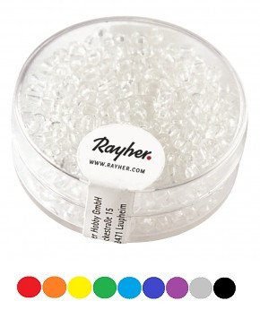Rocailles, 2,6mm, transparent Dose 17g