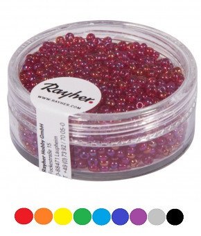 Rocailles, 2mm, transp. gelüstert, Dose 17g