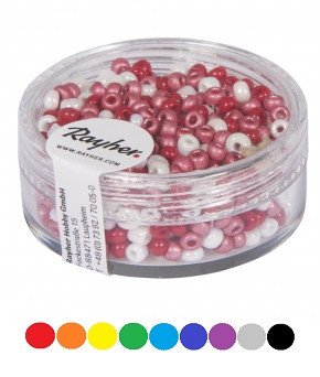 Rocailles, perlmutt, 2,6mm, Mix, 17g