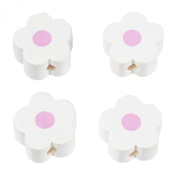 Schnulli-Blümchen, Weiß, 16X15,5X8mm, SB.Btl. 4 Stück