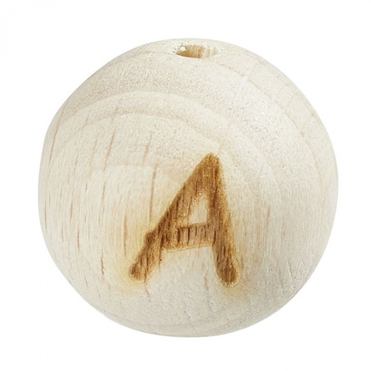 Schnulli-Buchstaben-Kugel 12mm von A - Z, 1Stück