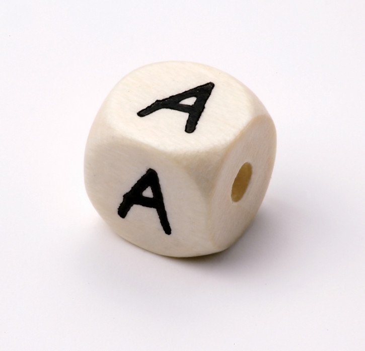 Schnulli-Buchstaben-Würfel,10mm von A - Z, 1Stück