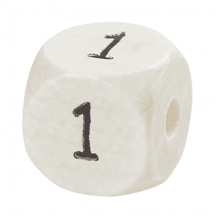 Schnulli-Zahlen-Würfel von 0 - 9, 10mm, 1Stück