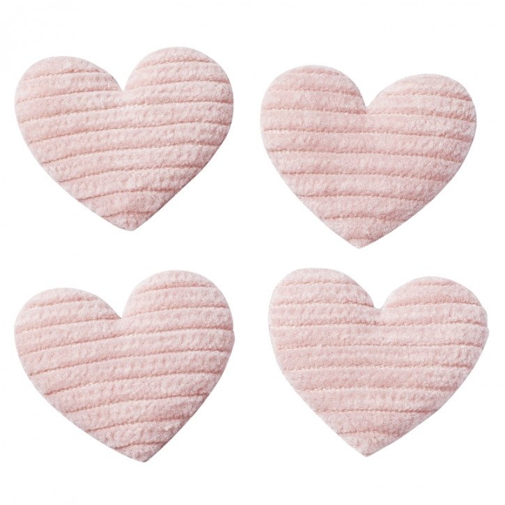 Soft-Herz 3,5 cm, Btl. 4 Stück Rosa