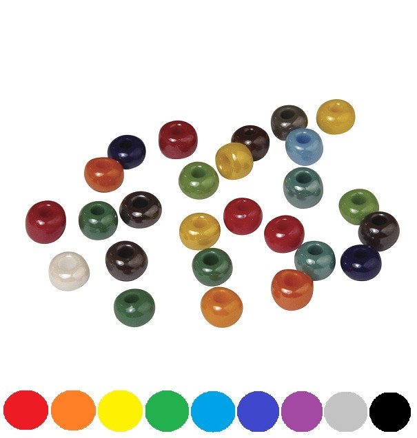 Glas-Großlochradl, opak 6 mm, Dose 55g, gemischt
