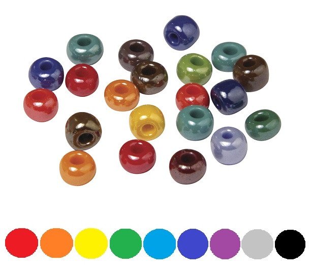 Glas-Großlochradl, opak 6,7 mm, Dose 55g, gemischt