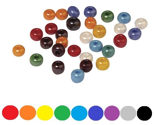 Glas-Großlochradl, opak 8,7 mm, Dose 55g, gemischt