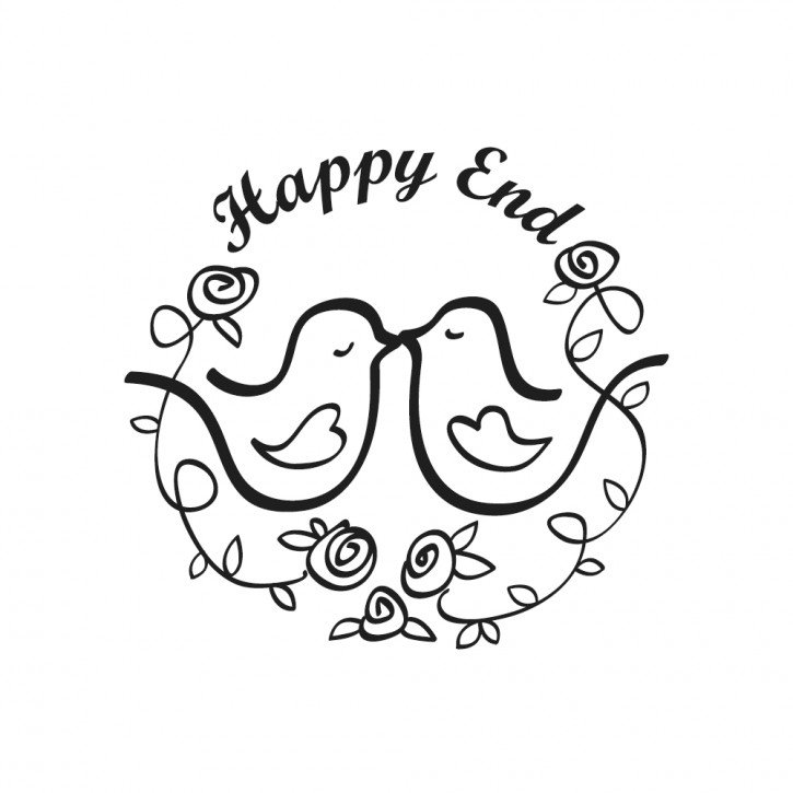 Stempel Happy End , 3cm ø