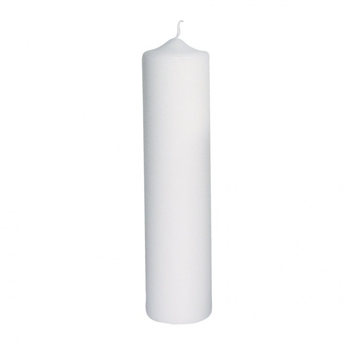 Stumpenkerze, 6cm ø, weiß 25cm