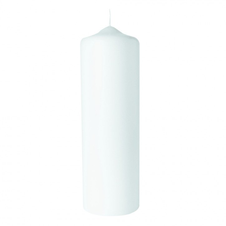 Stumpenkerze, 8cm ø, weiß 25cm