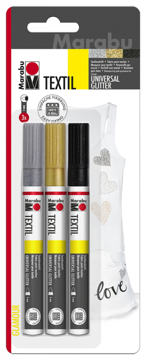 Texilpainter Glitter 3Stk. 3mm