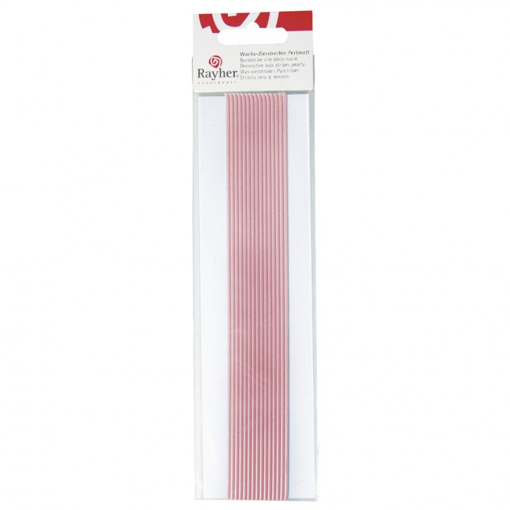 Wachs-Zierstreifen Perlmutt,20 cm, 2 mm, SB-Btl. 15 Stück, rose